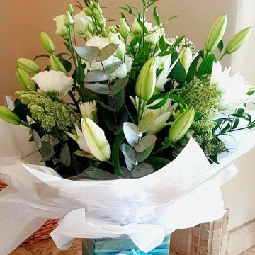 All whites bouquet
