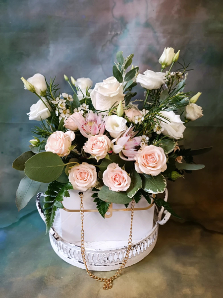 White handbag arrangement