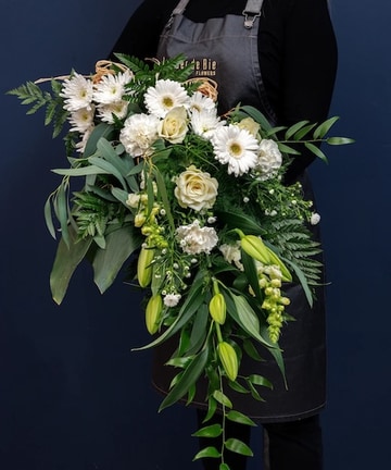 White funeral bouquet
