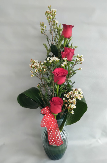 Three red roses