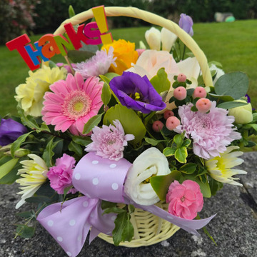 Thank you flower basket