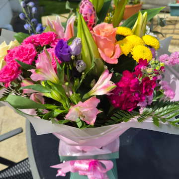 Pink lily-stock bouquet