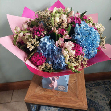 Blue hydrangea bouquet