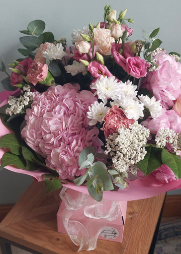 Pink hydrangea bouquet