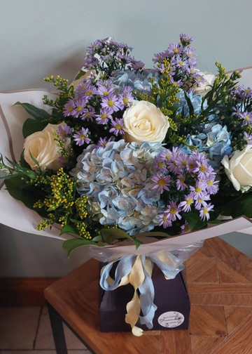 Blue hydrangea-aster