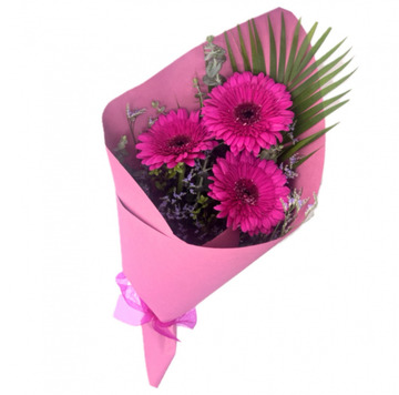 Gift-wrapped-gerberas