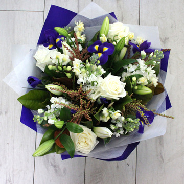 Blue-and-white