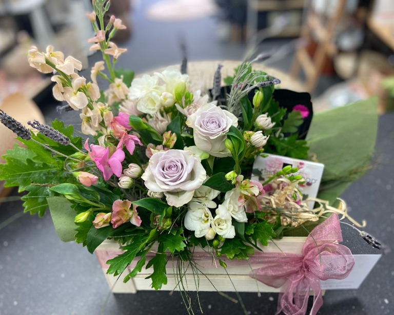 Crate-of-blooms-and-chocolates