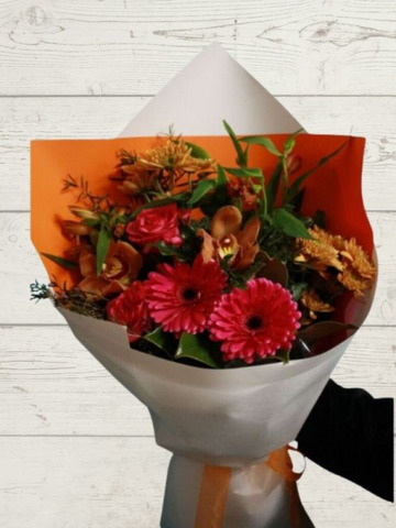 Hot-pink-orange-bouquet