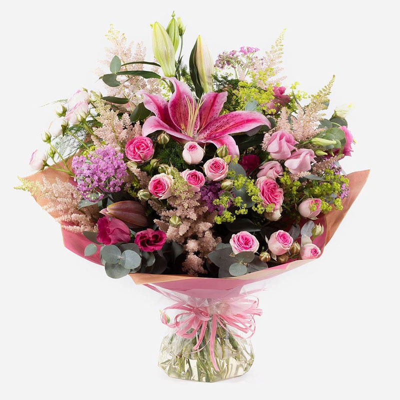 out-of-this-world-hand-tied-bouquet-with-pink-lilies-roses-and-seasonal-blooms-1