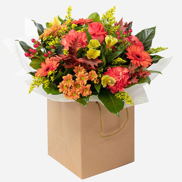 Honey-spice autumnal flowers and foliage in kraft gift bag spice autumnal flowers and foliage in kraft gift bag honey spice autumnal flowers and foliage in kraft gift bag