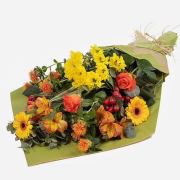 Harvest drops-autumnal bouquet with eco-friendly kraft wrap friendly kraft wrap harvest drops autumnal bouquet with eco friendly kraft wrap
