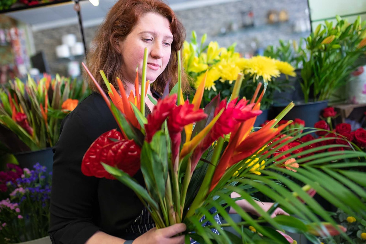 Tropical bouquet ready for arrangement by local florist in Ireland