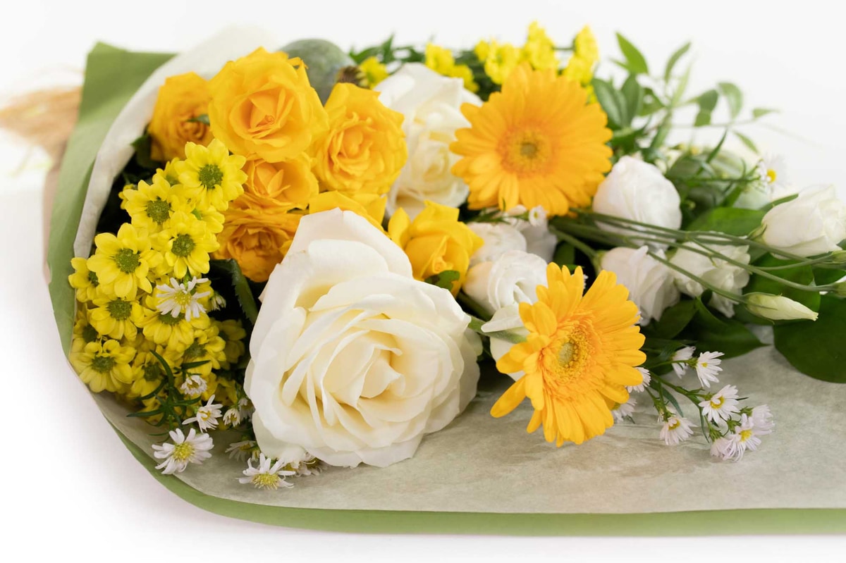 Bouquet of yellow flowers for Easter celebration